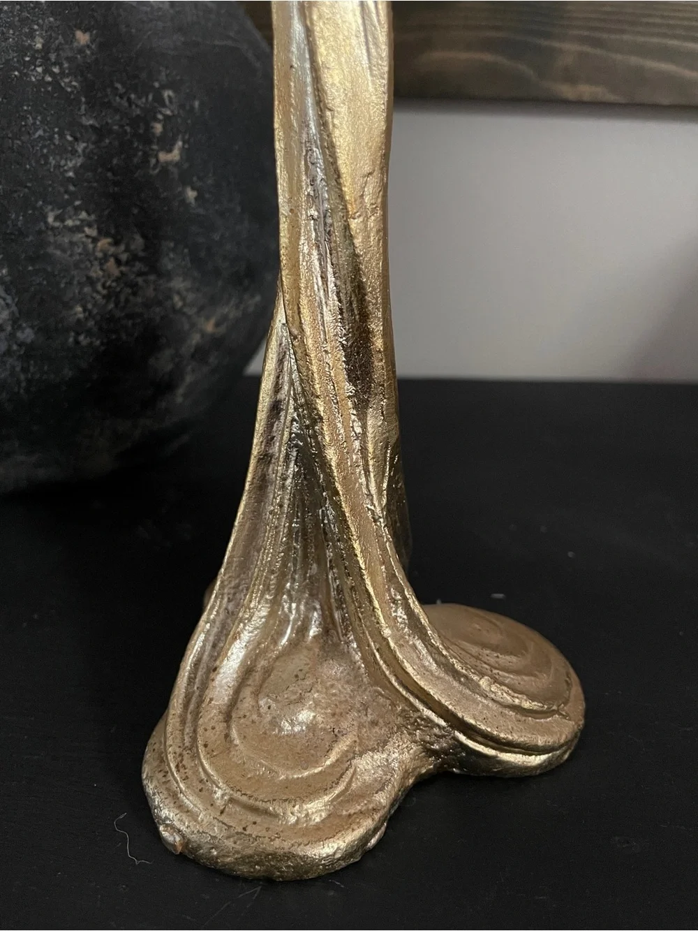 Mid 20th Century Organic Cast Metal Candle Holder